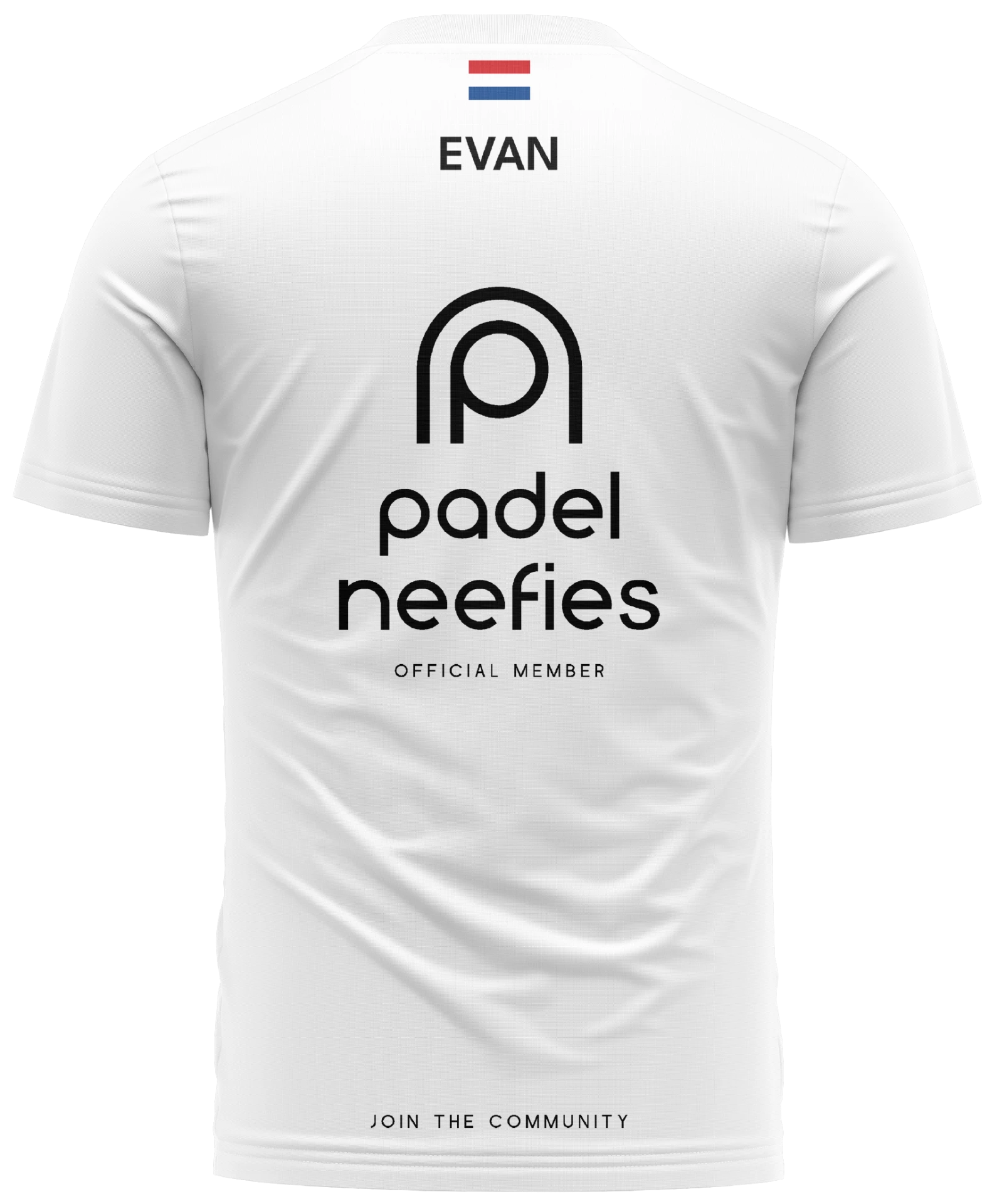 Achterkant Padel Neefies shirt met naam